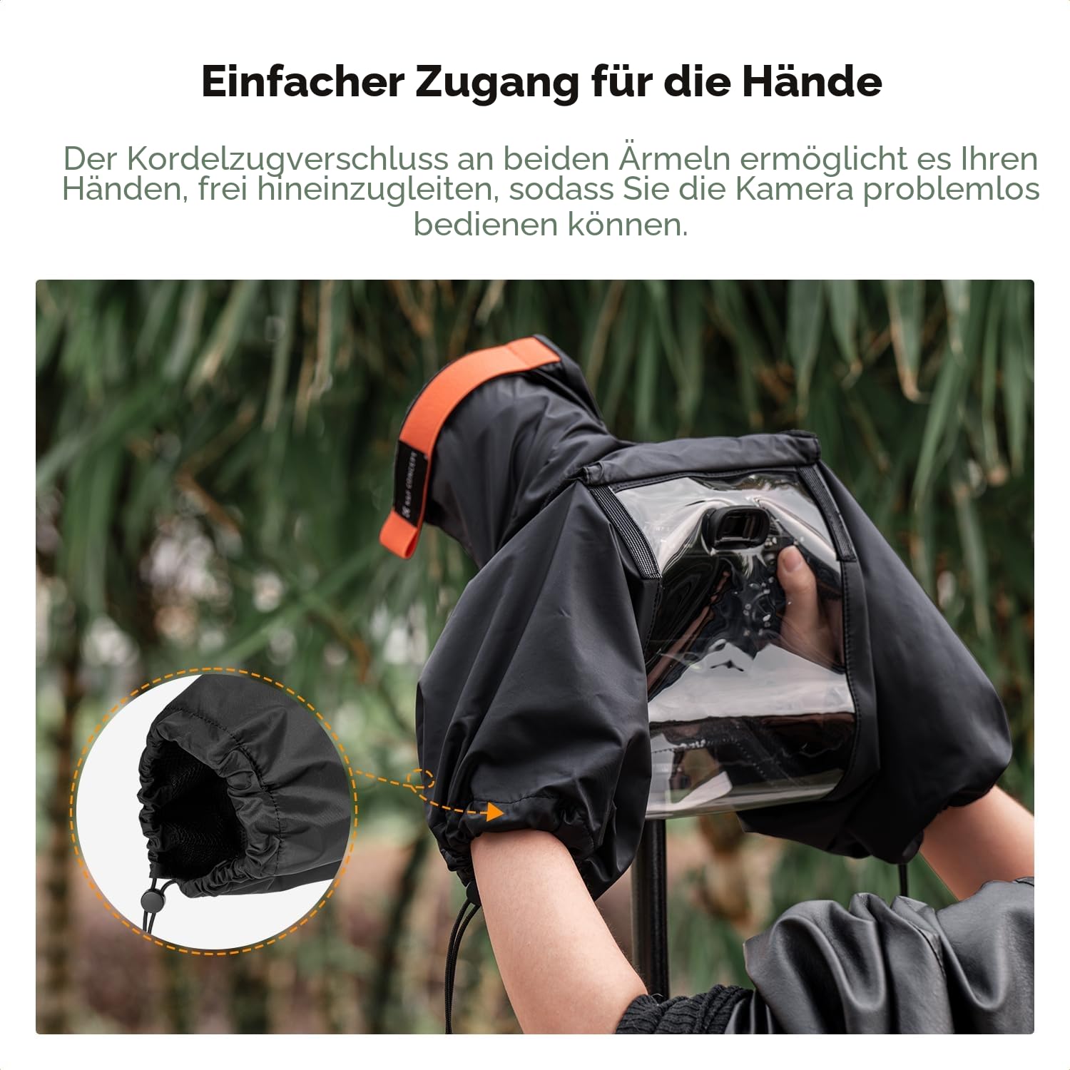 K&F CONCEPT Kamera Regenschutzhülle wasserdichte Kamerahülle, Rain Cover Schutz für Canon, Nikon, Sony und andere Digitale DSLR -Kamera, für Outdoor-Fotografie