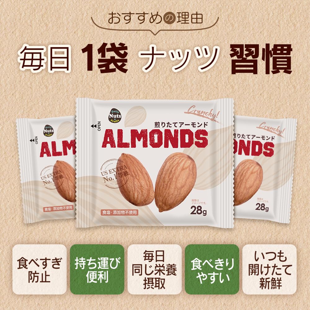Amazon.co.jp: 素焼きアーモンド 1.008kg (28g×36袋) USエクストラNo.1