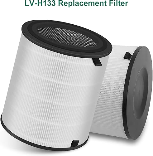 Miniatura 2 de LV-H133 - Paquete de 2 filtros de repuesto compatibles con LEVOIT LV-H133, NXBHG 3 en 1 y filtro de carbón activado, número de pieza LV-H133-RF