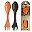Light My Fire Spork Original 2-pack 3-in-1 Camping Spoon Fork Knife Combo Reusable Travel & Camping Utensils Lunch Spork Outdoor Backpacking Hiking Picnic Utensil BPA Free, Orange/Black