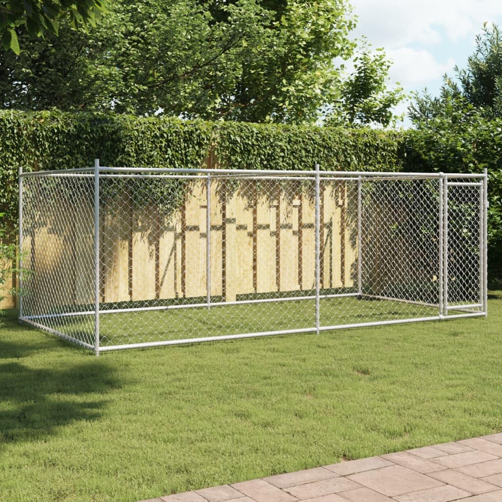 Festnight Perrera de Exterior con Toldo Gallinero de Exterior Grande Jaula para Perros con Cerradura Caseta para Perros Mascotas Animales Perro Grande Exterior 4 x 2 x 1,5 m
