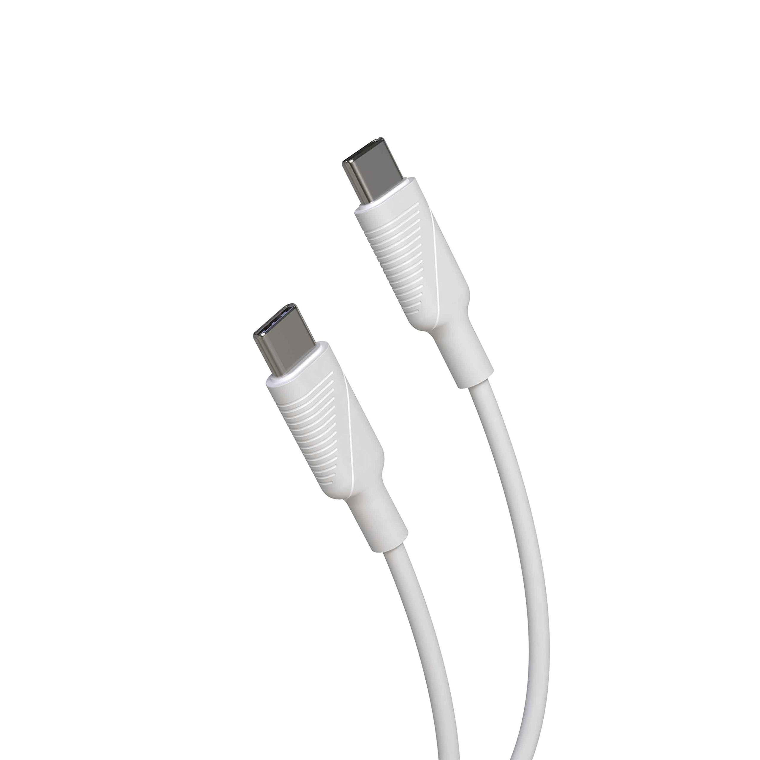 Cable USB 2.0 Tipo-C Muvit For Change MCUSC0008/ USB Tipo-C Macho - USB Tipo-C/ Hasta 60W/ 480Mbps/ 1.2m/ Blanco