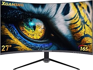 XGaming 27 Inch Curved Gaming Monitor 144Hz/165Hz,QHD 2560 x 1440p 2K Computer PC Monitor HDR 16:9 Wide Display,FreeSync,1ms Response,1500R Curved Eye Care Screen Built-in Speakers,HDMI DisplayPort