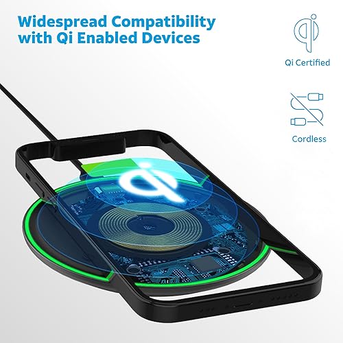 Miniatura 10 de AT&T Almohadilla de carga inalámbrica premium de 15 W para iPhone de Apple, Google Pixel y Samsung Galaxy con cable tipo C a C (blanco)