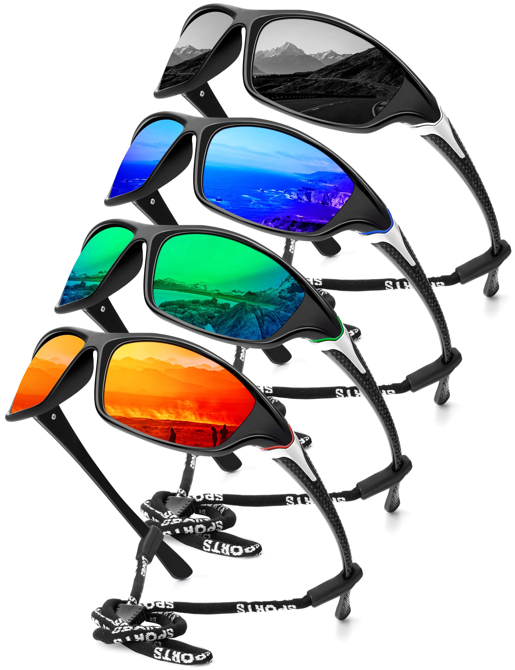 KALIYADI Polarized Sunglasses-for-Men Mens Sunglasses: Sports Sun Glasses Running Fishing Driving Cycling UV Protection