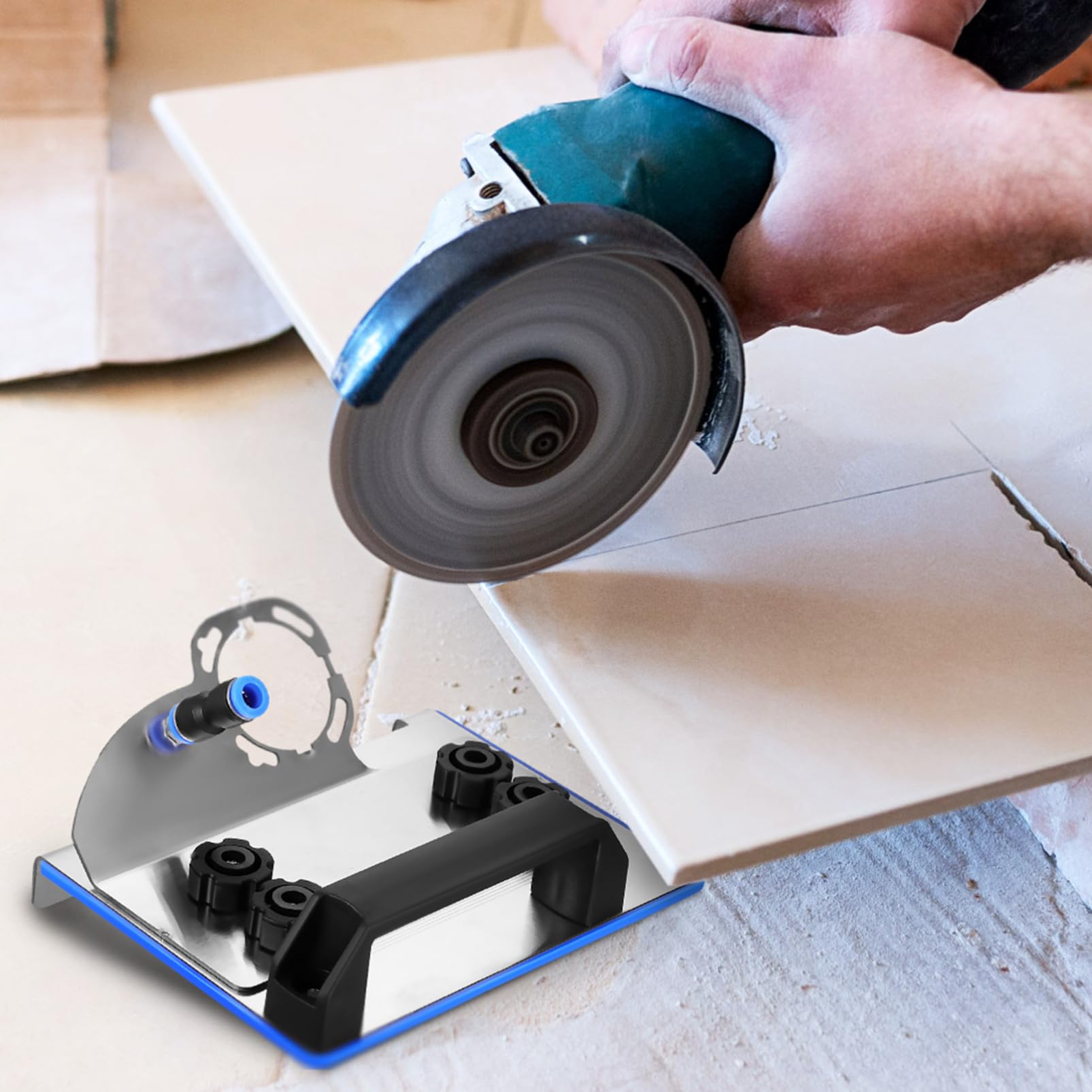 Soporte para Amoladora de Acero Resistente para Chaflán de Azulejos Soporte de Corte Fijo de Herramienta Industrial Fácil de Instalar y Duradera