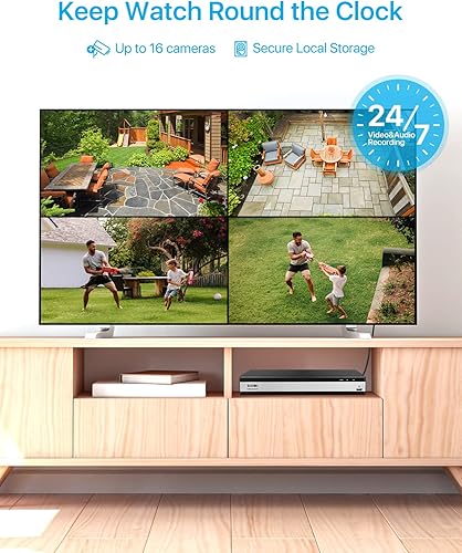Miniatura 7 de ZOSI Sistema de cámara de seguridad PoE 4K de 16 canales, NVR 4K de 16 canales con disco duro de 4 TB para grabación 247, 8 cámaras IP PoE con cable