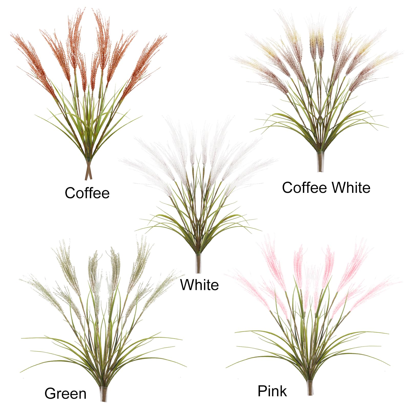 2 PCS Artificial Reed Grass Bouquet,27.6 Inch Tall Faux Reed Pampas,Artificial Onion Grass Tall for Home Decor and Wedding Arrangements,Party Table Centerpieces Decoration(Coffee) - Image 6