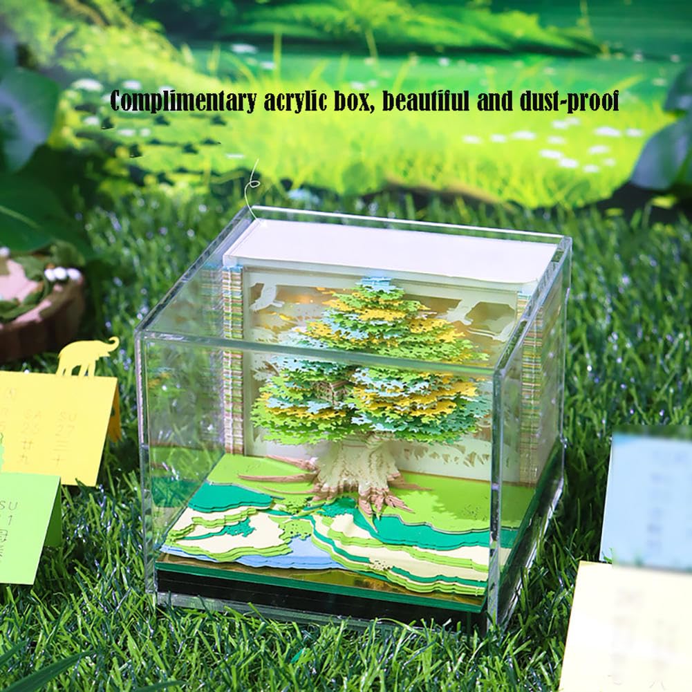 3D samoprzylepne notatki, kalendarz domek na drzewie, to ręcznie podarta rzeźba z papieru