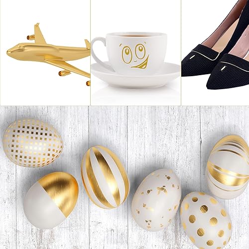 Miniatura 8 de Marcadores jumbo de 0.591 in, paquete de 12 marcadores de ventana lavables metálicos y neón y 5 marcadores de pintura acrílica dorada