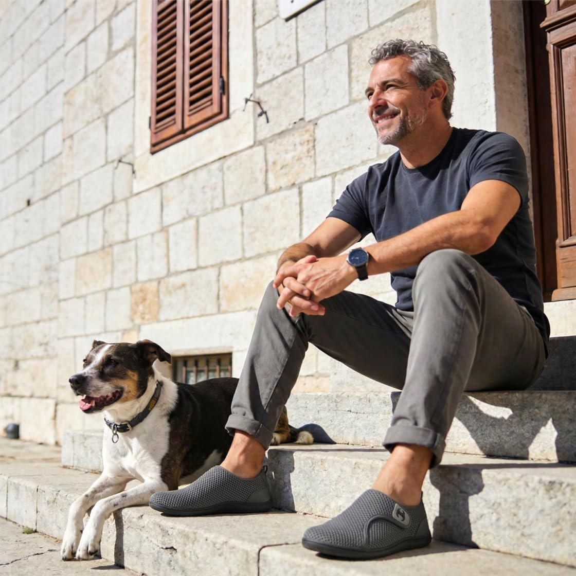 Mens Walking Shoes Wide Diabetic Orthopedic Recovery Shoes Comfortable Lightweight Barefoot Zero Drop Sneakers Adjustable Indoor Outdoor Shoes - Image 2