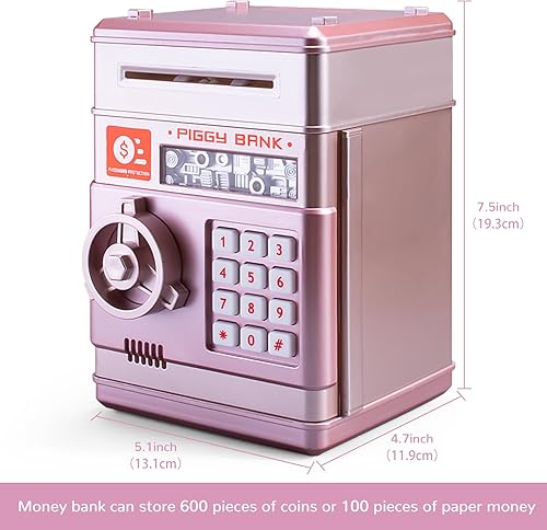 Miniatura 5 de LittleStar - Alcancía electrónica para niños y niñas, mini cajero automático electrónico para niños y bebés, caja de ahorro de dinero con