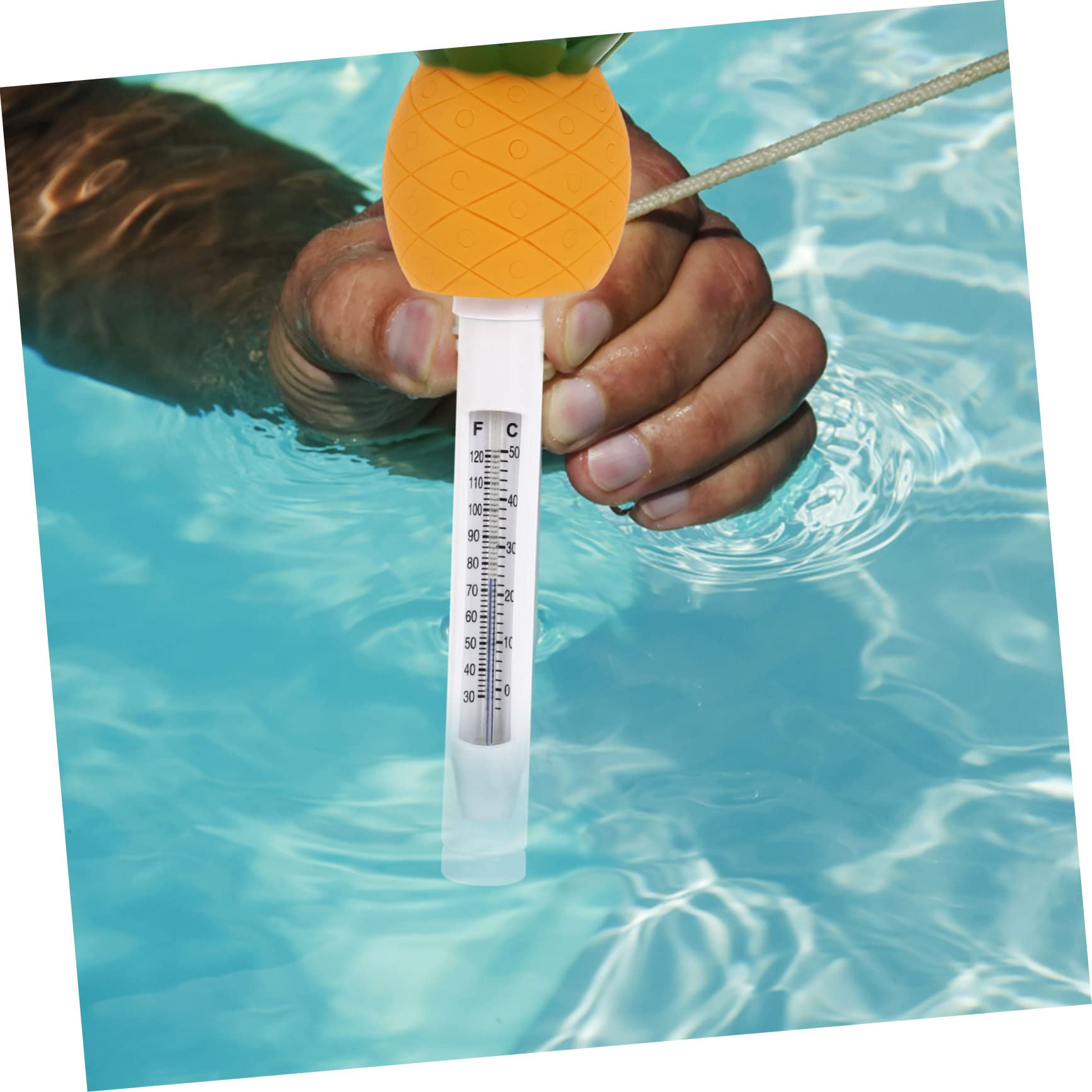 Sosoport 2pièces Thermomètre Flottant Forme De Ananas Pour Piscine Mesure Précise Température De Eau Pour Bains à Remous Et Ponds Design Attrayant