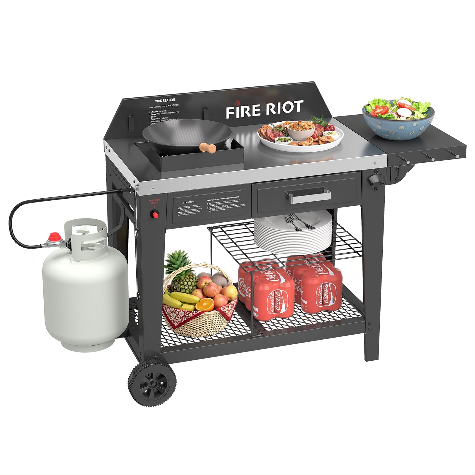 FIRE RIOT Heavy-Duty Outdoor Wok Cooking Station