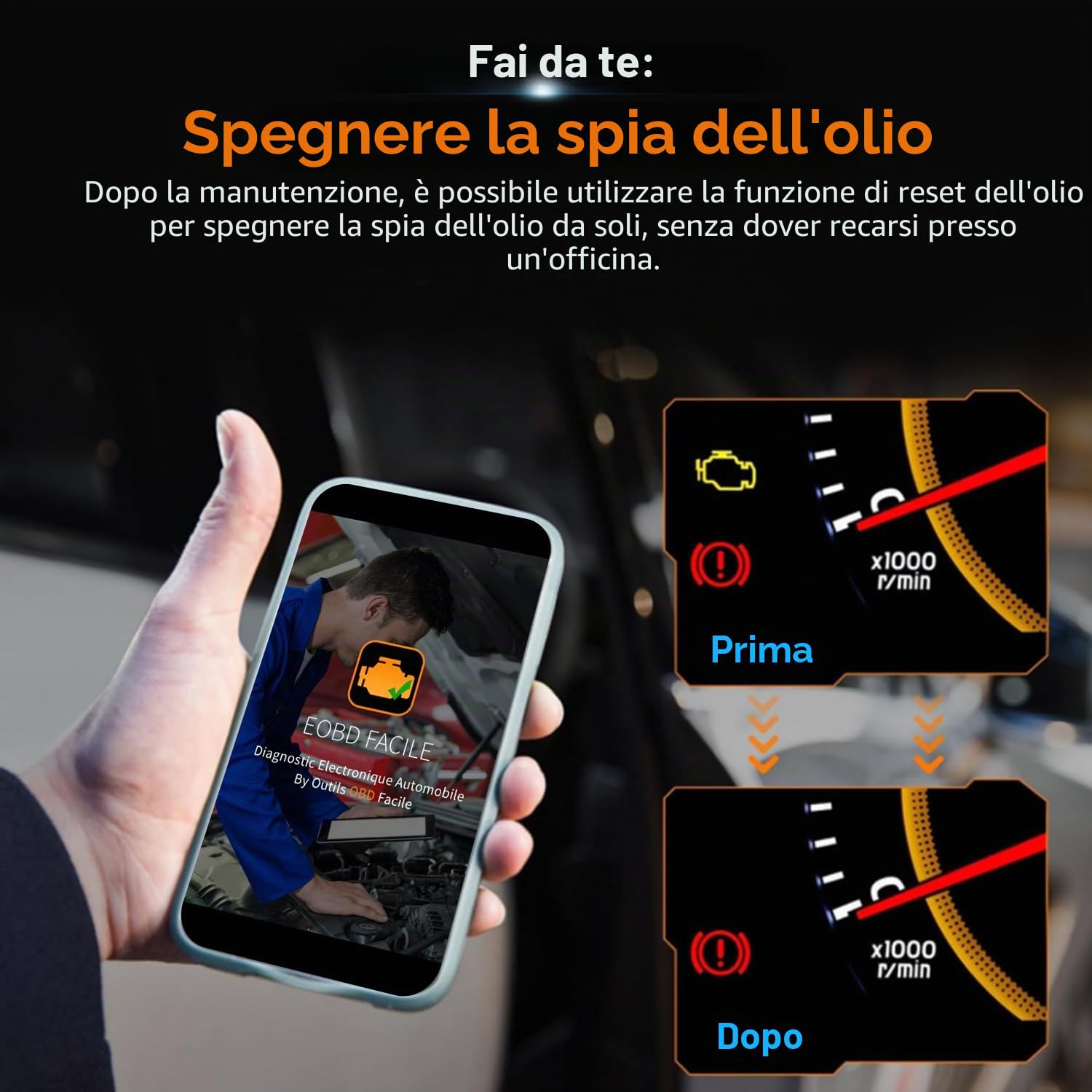 Vgate iCar2 Adattatore Bluetooth OBD2 Scanner diagnostico per iOS e Android: Strumento diagnostico Auto-Connect Clear Error Code Live Data Reset (Nero)