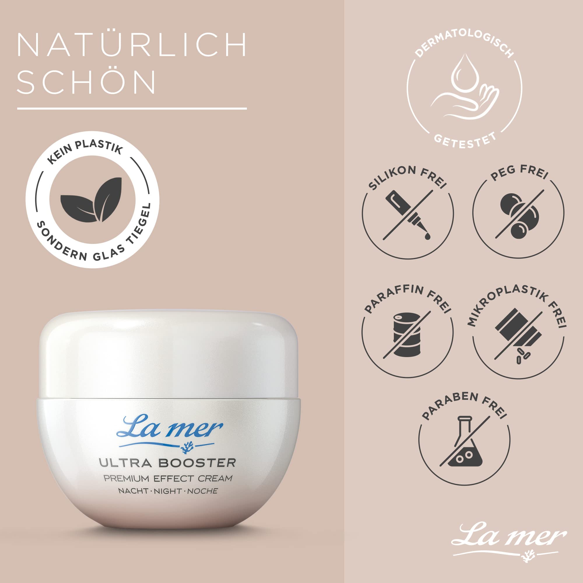 La mer Ultra Booster Premium Effect Cream Nacht - Luxuriöse, feuchtigkeitsspendende Anti-Aging-Gesichtscreme - Regenerierende und straffende Nachtcreme - Glättet Falten und strafft die Haut - 50 ml