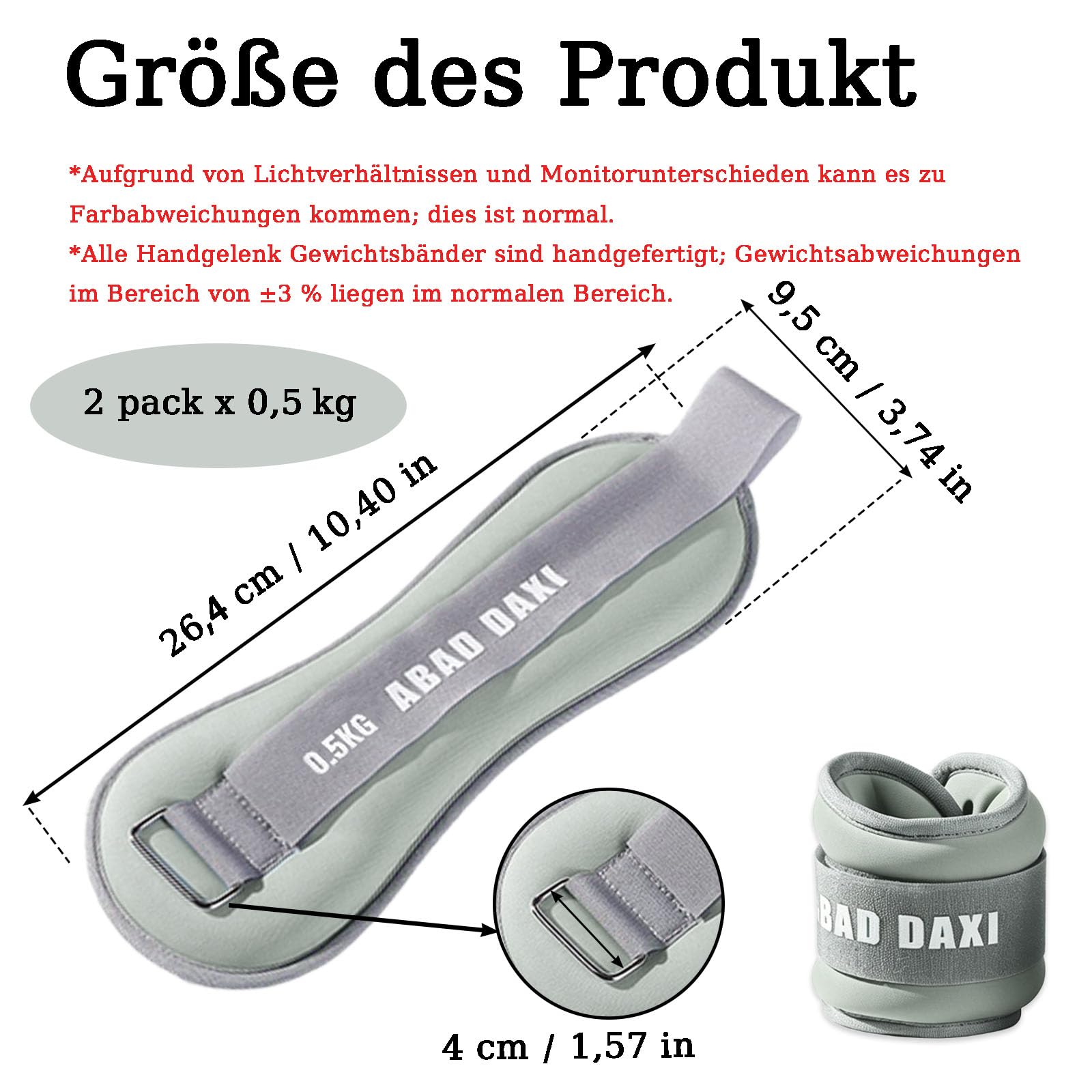 Gewichtsmanschetten, Handgelenkgewichtsmanschetten, 2er Set Verstellbare WeightsHandgelenk Gewichte, Gewichte für Beine und Arme, für Pilates, Yoga, Joggen