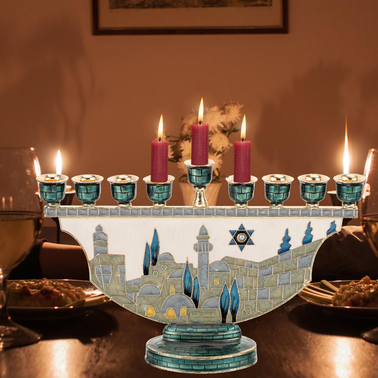 TOPBATHY candelabro gerusalemme stoppini di Candele a LED leggero decorazioni per matrimoni lumino luce light decorazione casa portacandele portacandele per candelabri Metallo