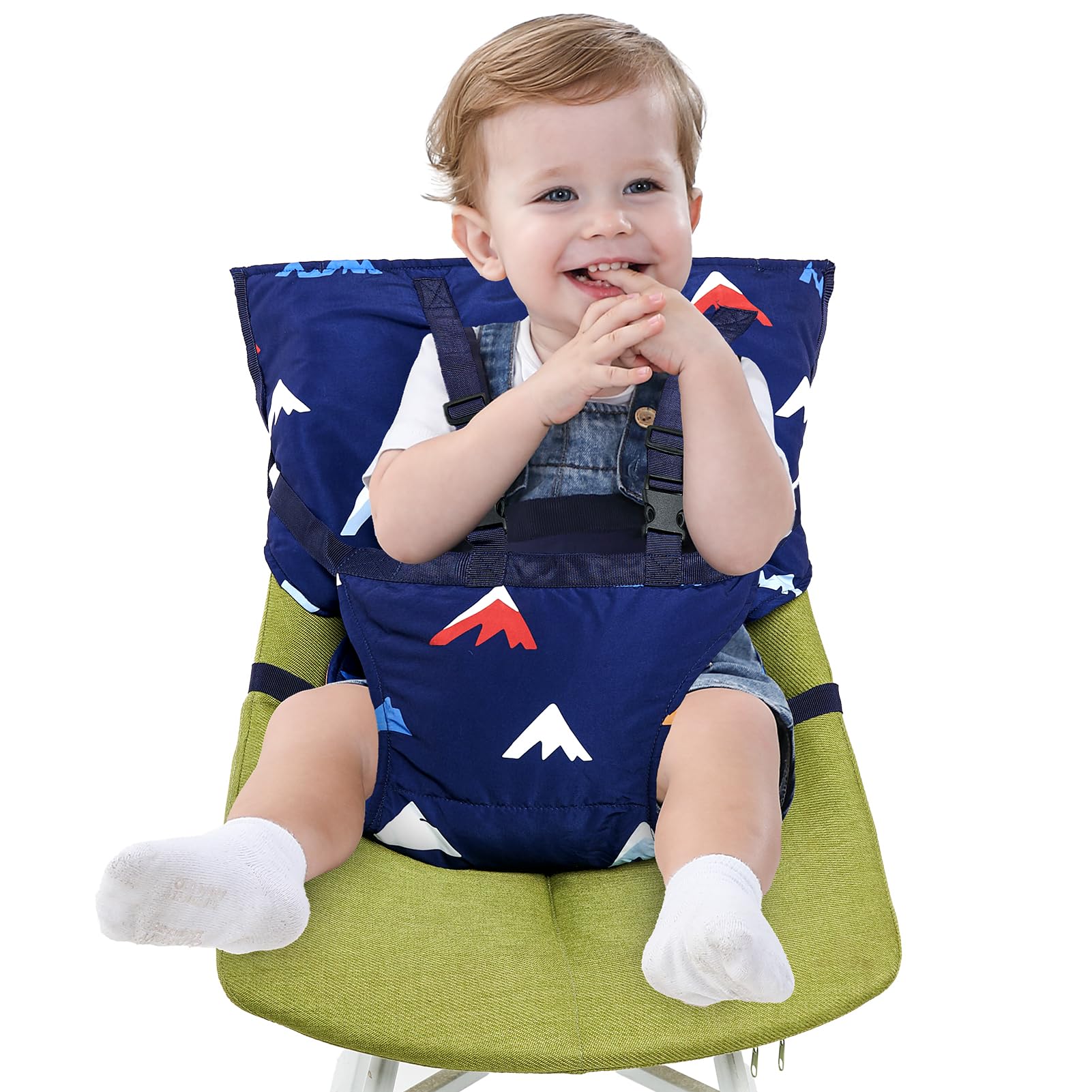 Gogokids Portable Fabric Highchair - Versatile, Attachable Child Easy Seating for Any Chair with Back Support Toddler Travel Booster Seat - Acts as Safety Strap for High Chairs and On-The-Go Dining
