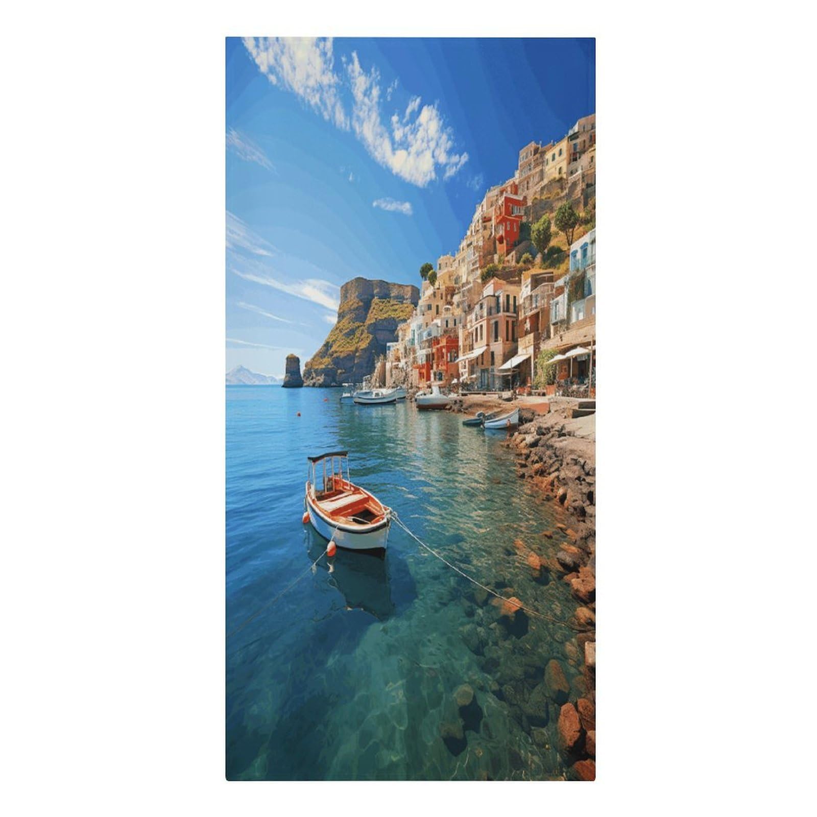 Adfgyerh Women's Style Seaside Town Microfiber Sand Free Towels Large Quick-Dry. Beach Towel For Swimming Pool Camping Beach .Beach Accessories， They Are Essential Accessories For Adults, And Men, Vacation Gift