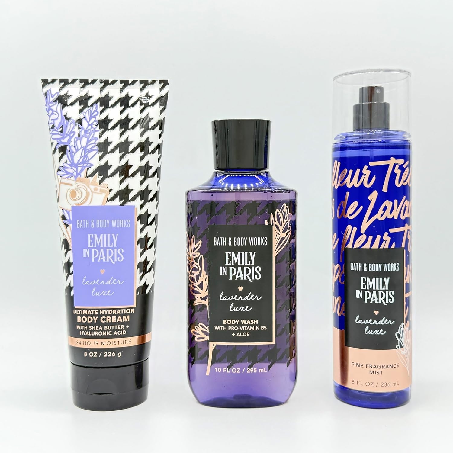 Generic Lavender Luxe 3-Piece Emily Bath Paris Bundle | Ultimate Hydration Body Cream, Body Wash and Fine Fragrance Mist