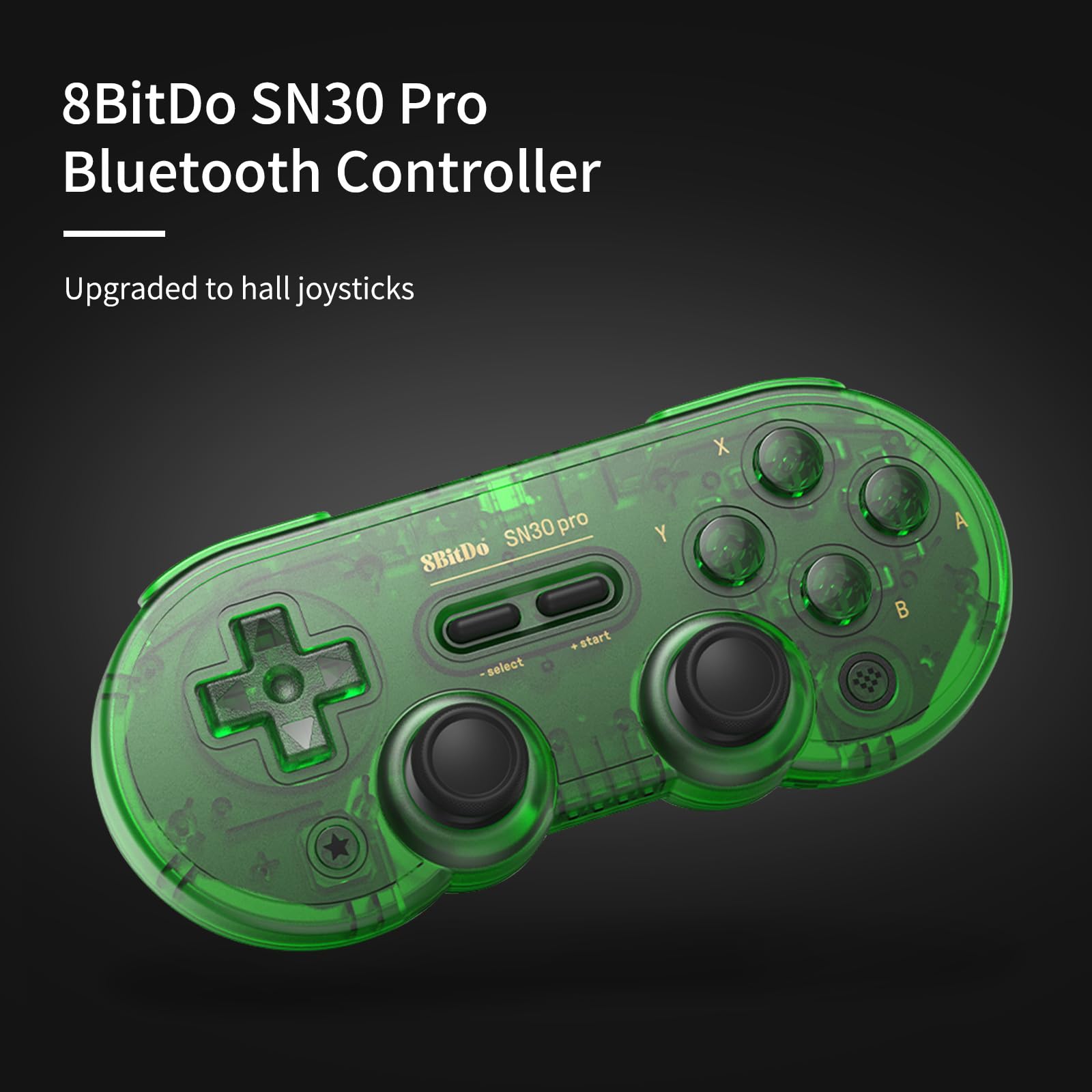 8Bitdo SN30 Pro Controller Bluetooth, Joystick ad Effetto Hall, Controller Giocare Compatibile con Switch, Apple, Windows, Steam Deck, Android e Raspberry Pi (Verde)