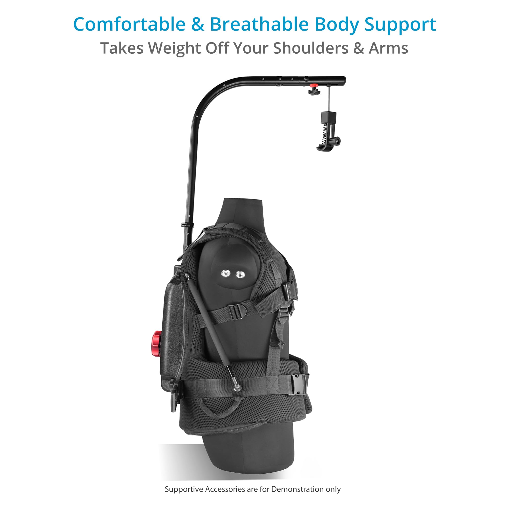 FLYCAM Flowline Master Pro Femme S/M/L, Gilet Support, 4-12 kg, 180° | Conçu pour la morphologie féminine, buste 86-102 cm et taille 66-81 cm ; hauteur 100 cm, replié à 60 cm.