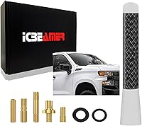 Vista 36 de ICBEAMER 3 inch / 76 mm MINI Mexican Mexico Flag Automotive Antenna with Internal Copper Coil Universal Fit AM/FM Radio Antenna Replacement