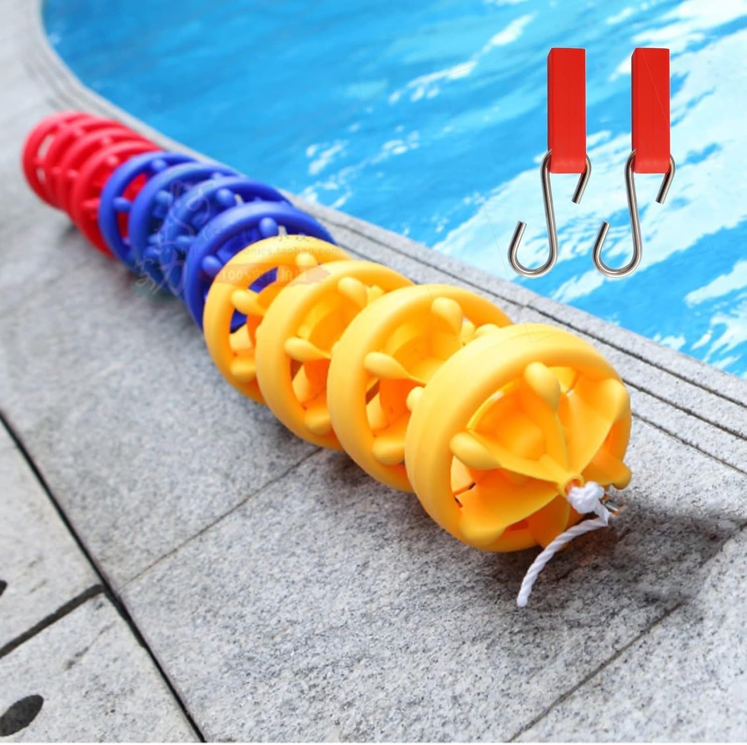 Corda divisoria blu da 6 m, in nylon, per zone sicure e corsie di nuoto, accessorio sicuro per piscina e allenamento di nuoto (6 m)