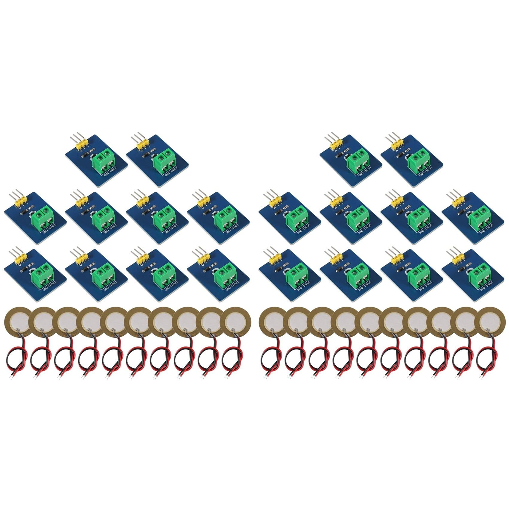 Jnchdghwa As Shown 20Pcs Piezoelectric Sensor Analog Ceramic Sensor Module Piezoelectricity For Diy Kit