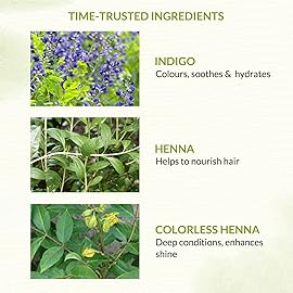 Indus Valley Organic Henna Hair Colour Kit for Women- Chemical-Free, 100% Grey Coverage, Natural Soft Black Henna Powder - Vegan, Herbal Hair Dye, Infused with Plant Based Ingredients