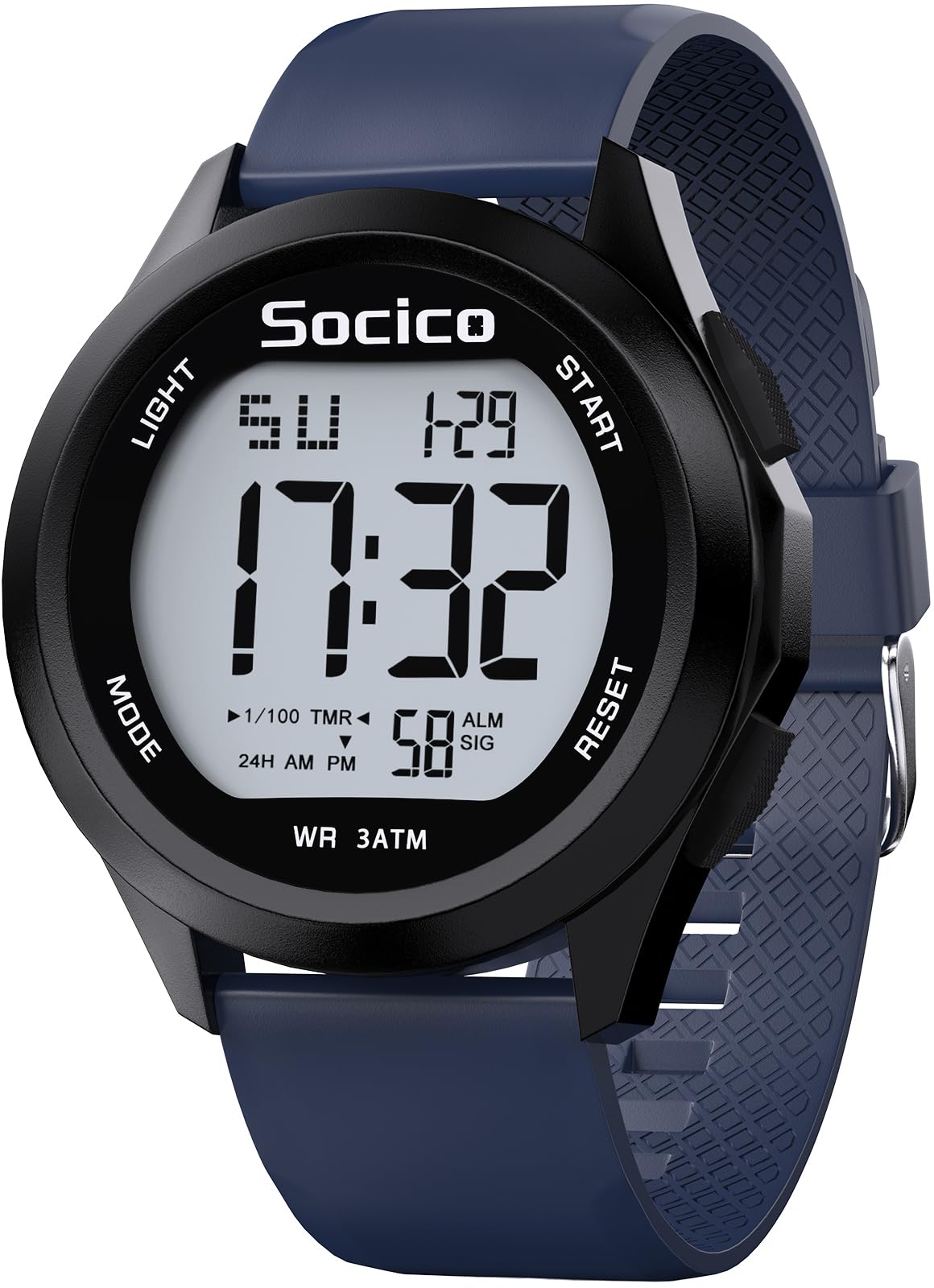 SOCICO Herren Digitaluhr Sport Wasserdicht Outdoor Großes Gesicht Militär Uhren mit Stoppuhr Hintergrund Beleuchtung Alarm Datum Anzeige