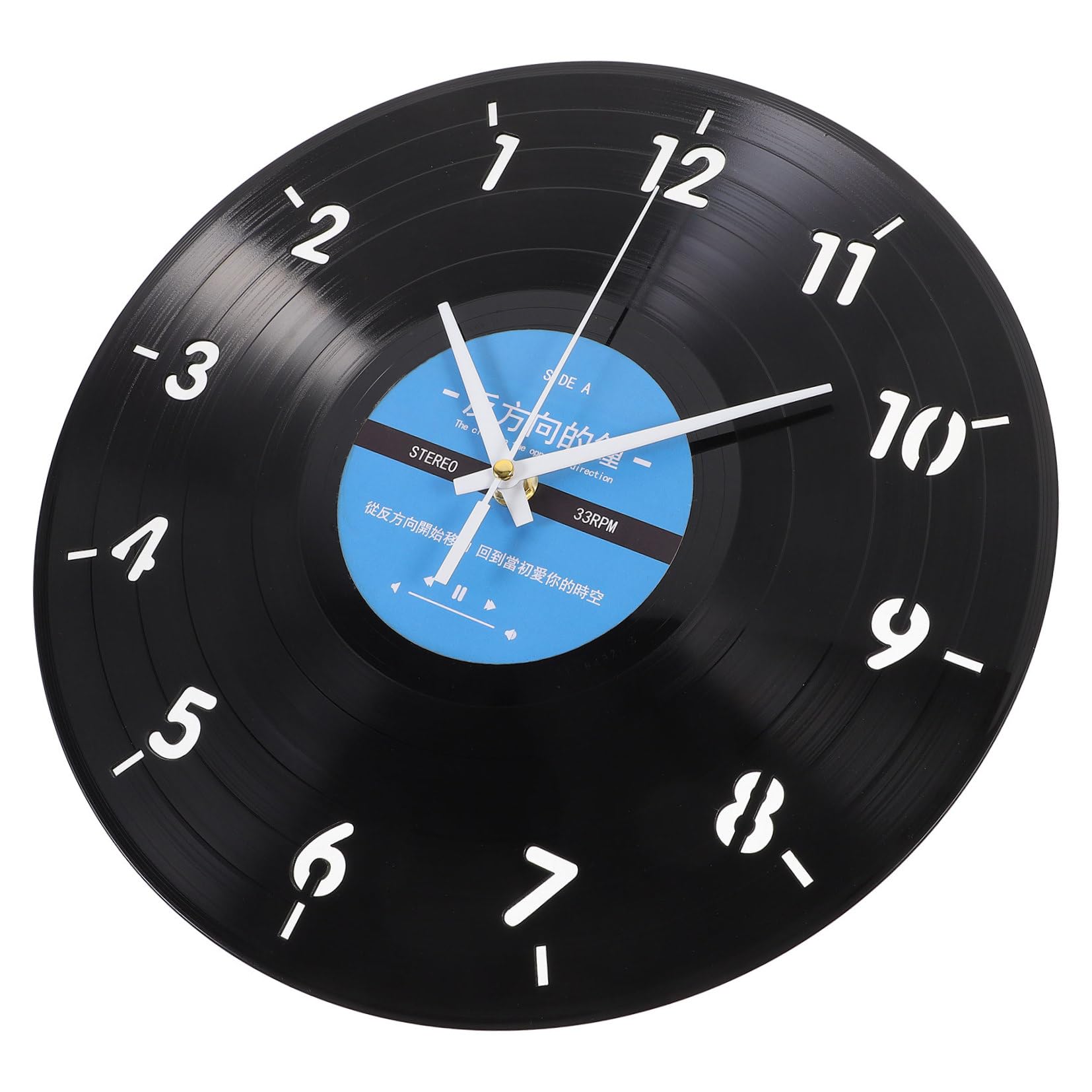 Horloge murale à rotation inverse en verre ronde décorative et silencieuse