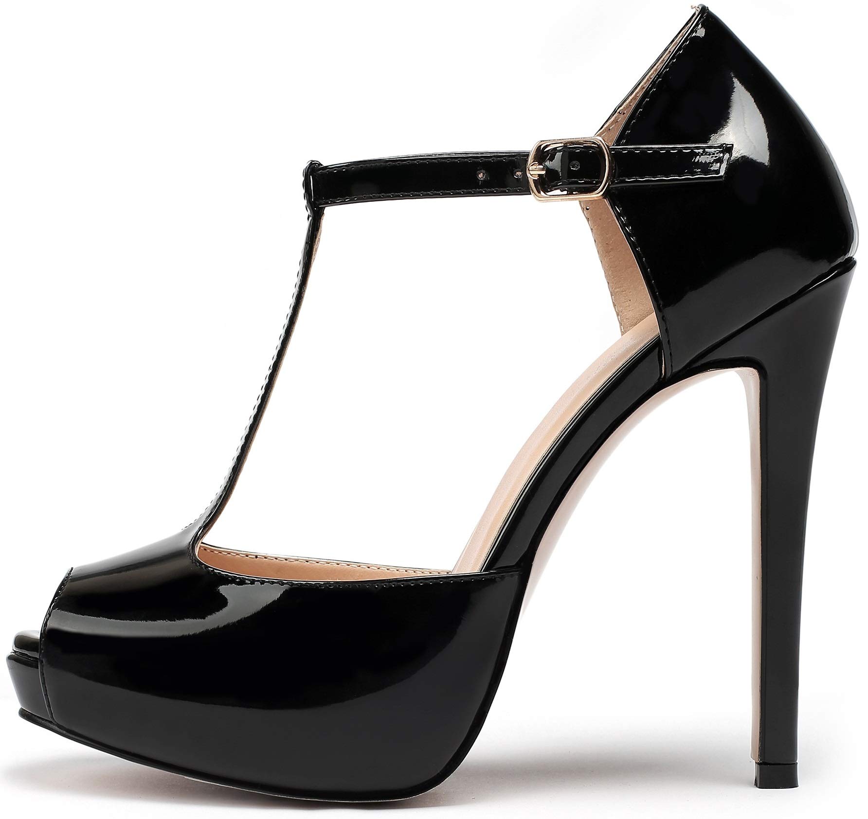 SammitopWomen's High Heel Ankle Strap Sandals Mary Jane Platform Pumps Shoes