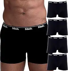 Kit 4 Cuecas Boxer Cotton Elástico Mash Masculino Adulto