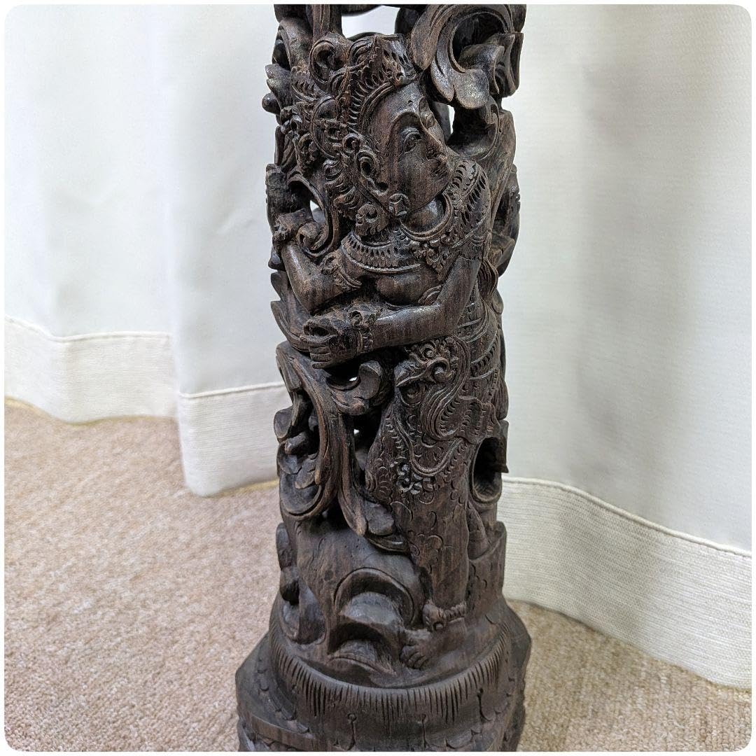 Amazon.co.jp : インドネシア 彫刻 フロアランプ 高さ···53.2cm