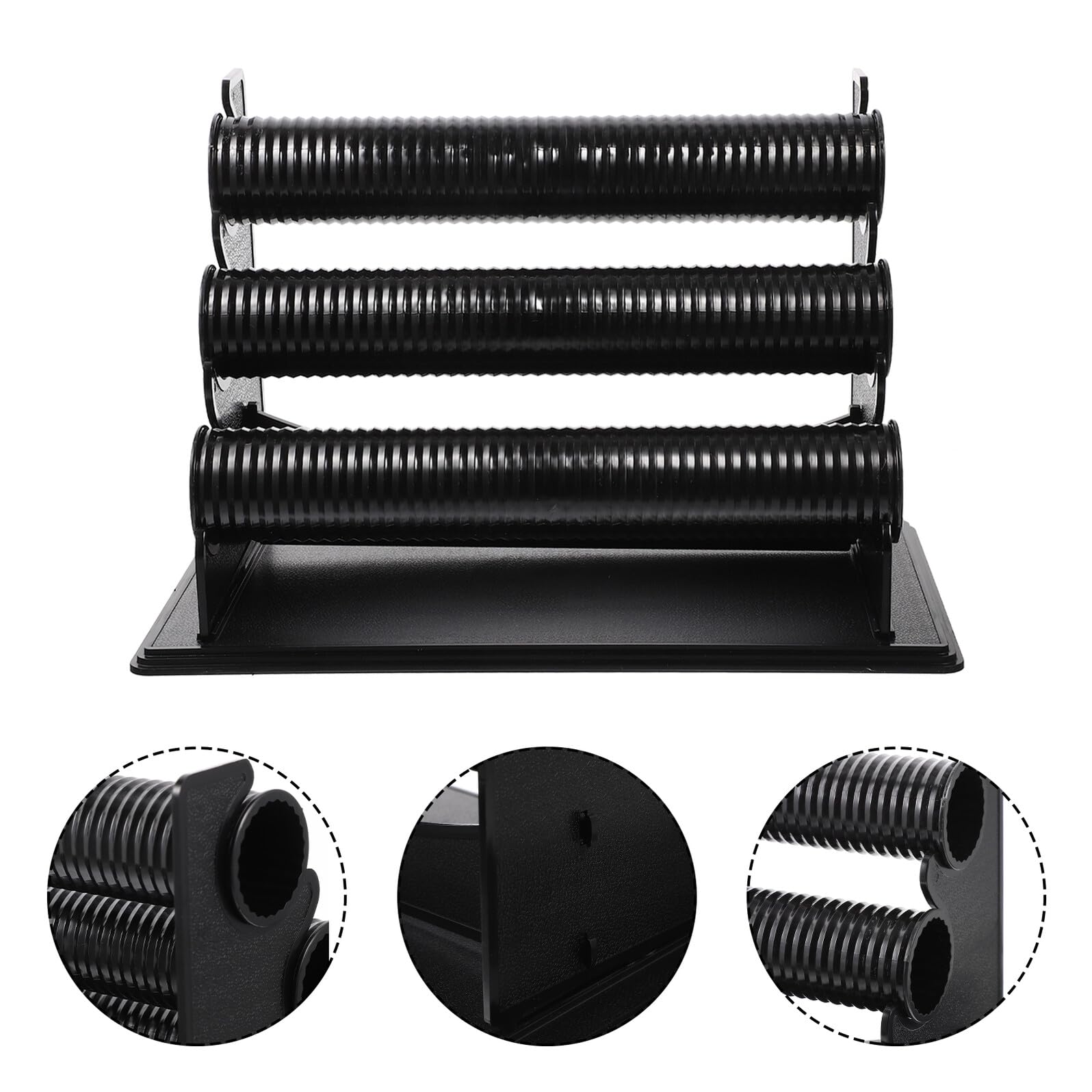 Abaodam Expositor de Pulseras y Relojes de Pvc Negro 3 Niveles Desmontable, Organizador Compacto para Baño o Tienda, Soporte Práctico y Funcional