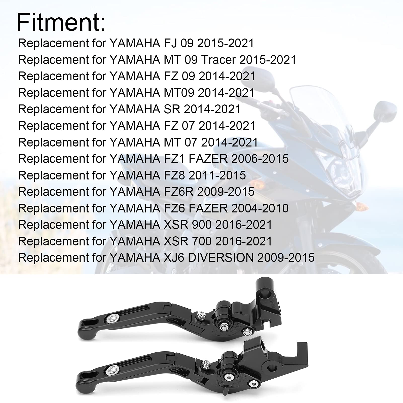 Fydun Levier D'Embrayage Et Frein Moto Réglable Alliage Aluminium - Paire Rouge Pour XJ6 Diversion FJ MT FZ