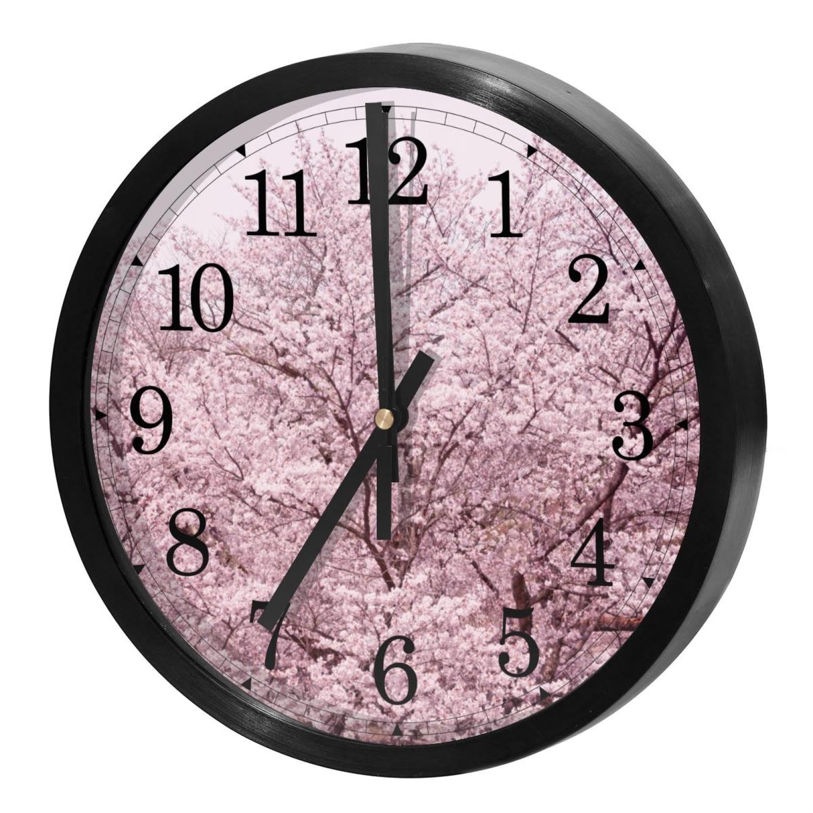 Horloge murale silencieuse fleurs de cerisier rose pour un cadeau de crémaillère idéal