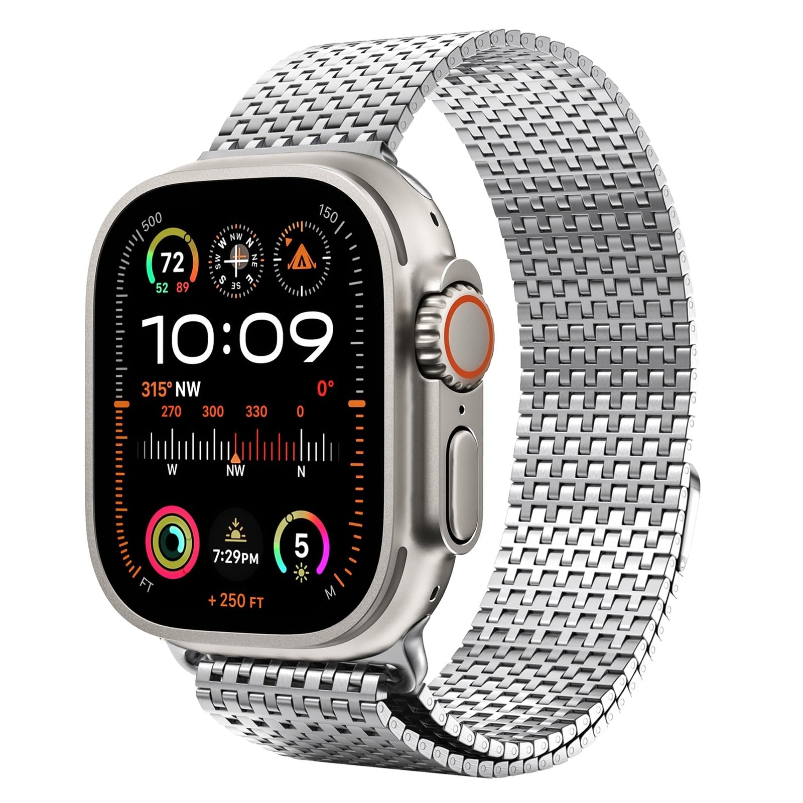 Bracelet de fermoir magnétique en acier inoxydable à boucle en maille pour Apple Watch BAND Ultra 2 49MM série 10/9/8/7/6/SE/5/4/3/2 38/40/41MM 42/44/45/49mm S10 42MM 46MM Sangle