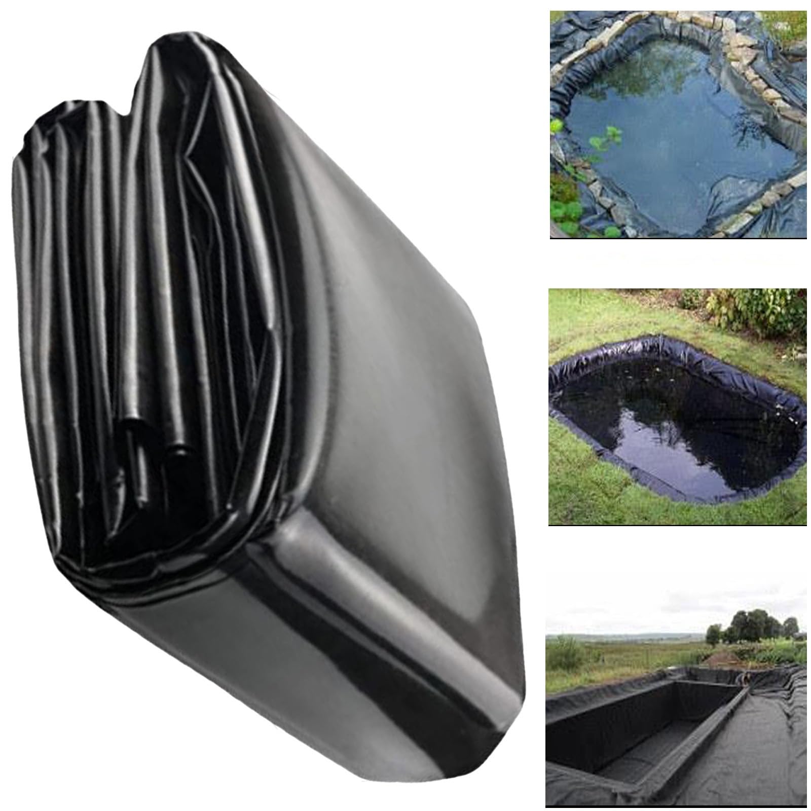 Wytrzymała czarna plastikowa wkładka do stawu rybnego 4 x 10 m – trwała osłona basenu do wodospadów, kształtowania krajobrazu, plandeki rolniczej, wodoodporna ochrona