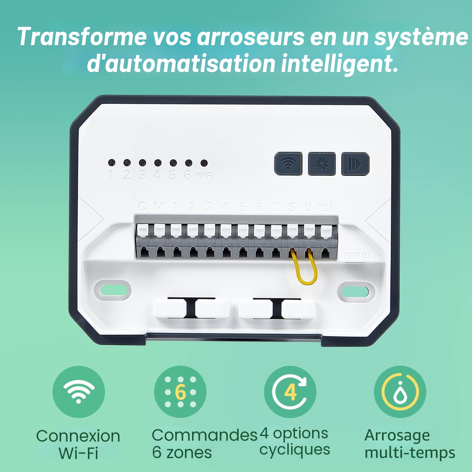 Inkbird Programmateur Arrosage WiFi 6 Voies, Minuterie Irrigation Intelligent Contrôleur Automatique Jardin APP