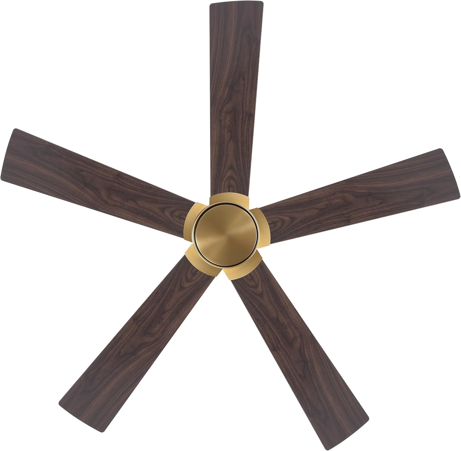 ELEHINSER 54" Ceiling Fan - Remote Control Ceiling Fan No Light, 6-Speed Noiseless Reversible DC Motor, 5 Plywood Fans for Kitchen Bedroom Living Room NAB Gold/Walnut