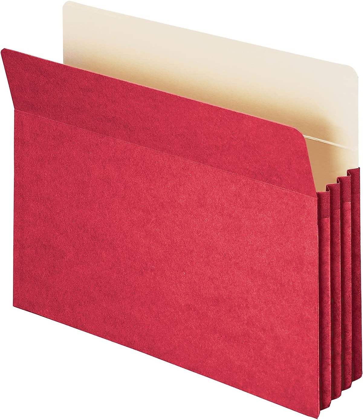 Smead File Pocket, Straight-Cut Tab, 3-1/2" Expansion, Letter Size, Red, 25 per Box (73231)