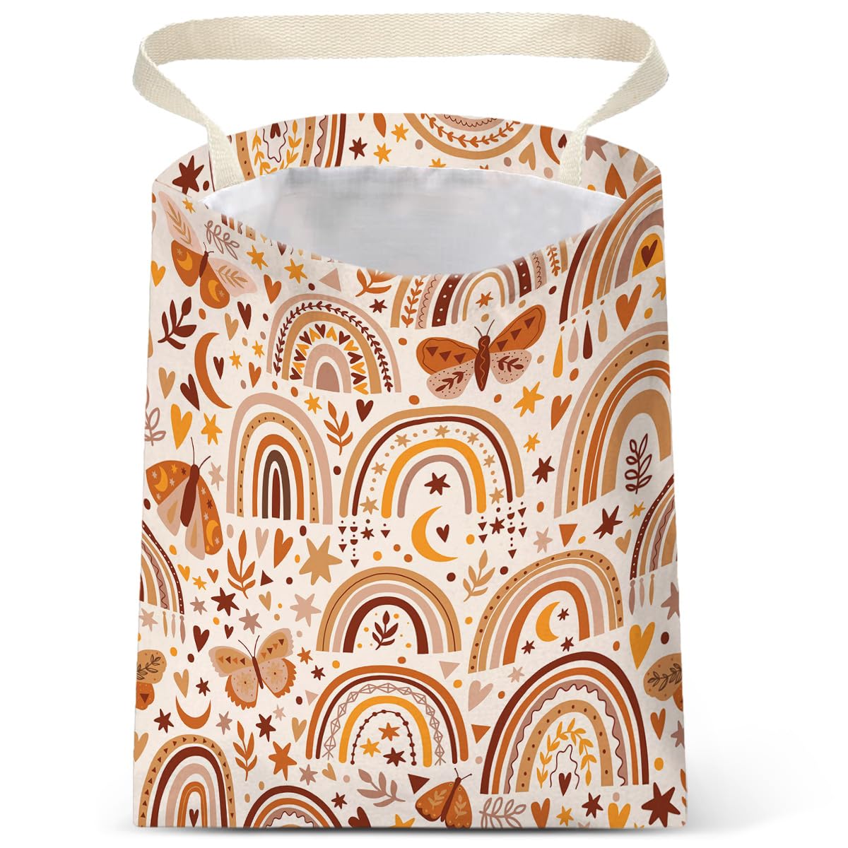 Car Trash Bag Hanging No Snap Small Garbage Bag for Car Back Seat Cute Printed One-handed Strap Trash Bags Car Accessories-Rainbow Car Trash Bags