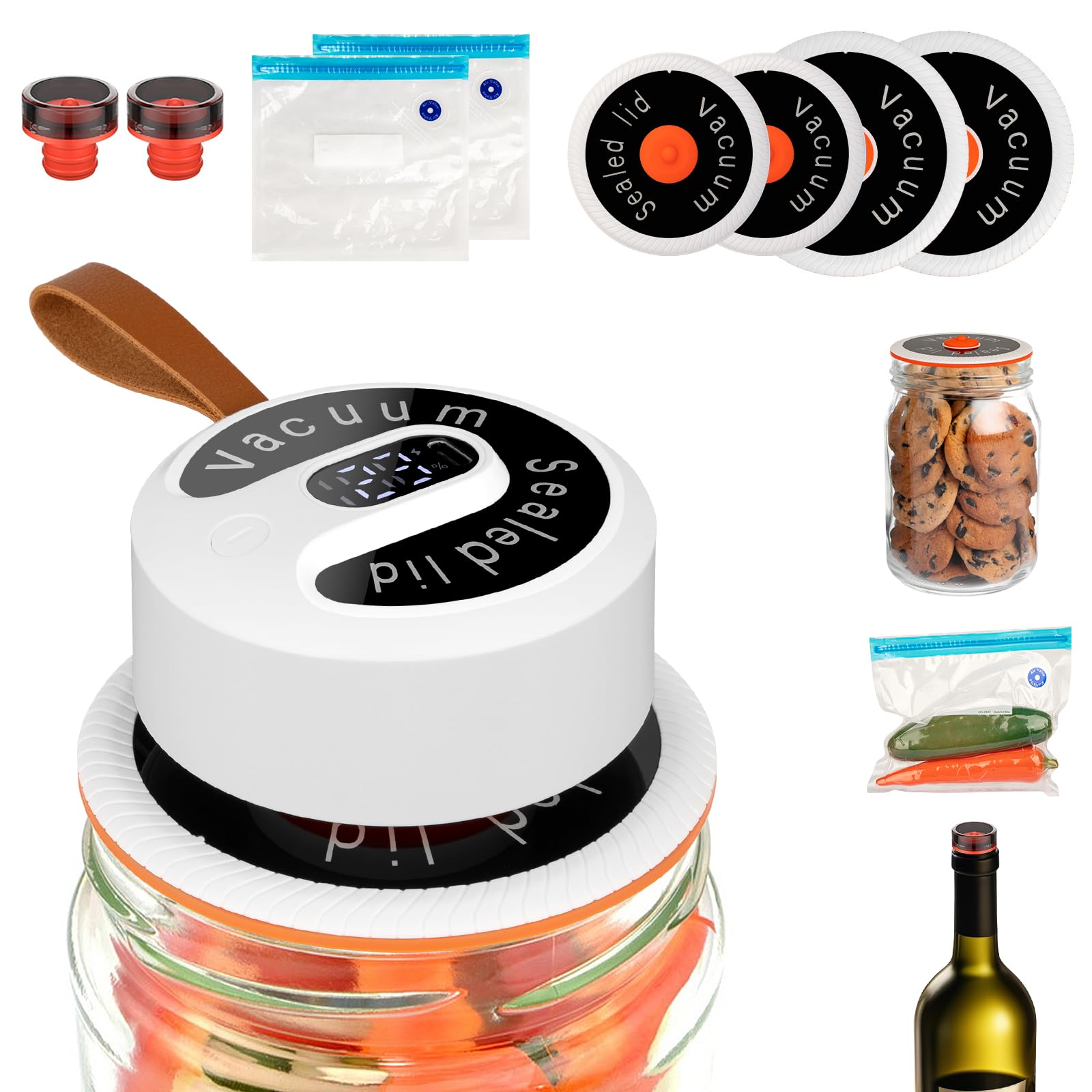 3-in-1 Electric Mason Jar Vacuum Sealer Kit, Automatic...