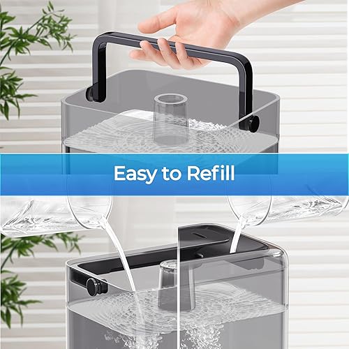 Miniatura 6 de CHIVALZ Humidificadores para dormitorio, humidificadores de niebla fría de 6 L para guardería, silenciosos de 26 dB, tiempo de funcionamiento de 50