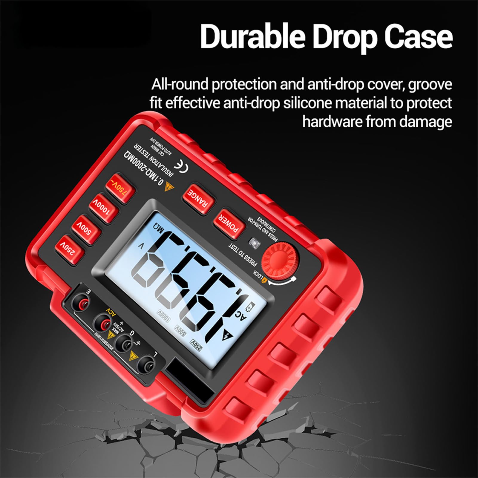 Digitales Megohmmeter 500v 1000v mit LCD Anzeige, Rot