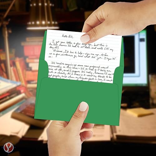 Miniatura 8 de Sobres A7 de color brillante verde marciano, 5 14 x 7 14 pulgadas, perfectos para fotos de 5 x 7, tarjetas de manualidades y manualidades, para