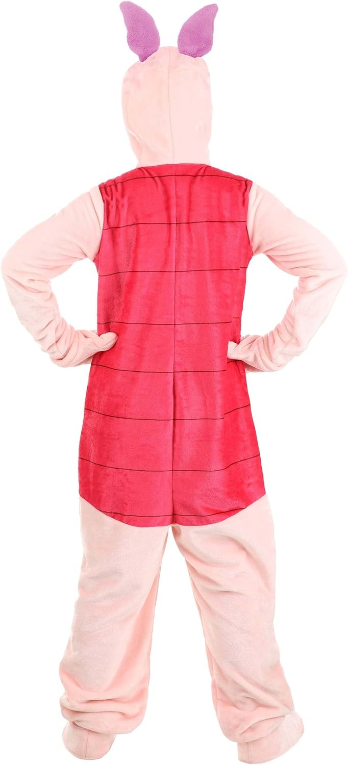 Disney Deluxe Adult Piglet Costume, Winnie the Pooh Piglet Hooded Onesie for Men and Women, Disney's Piglet Outfit Halloween - Image 7